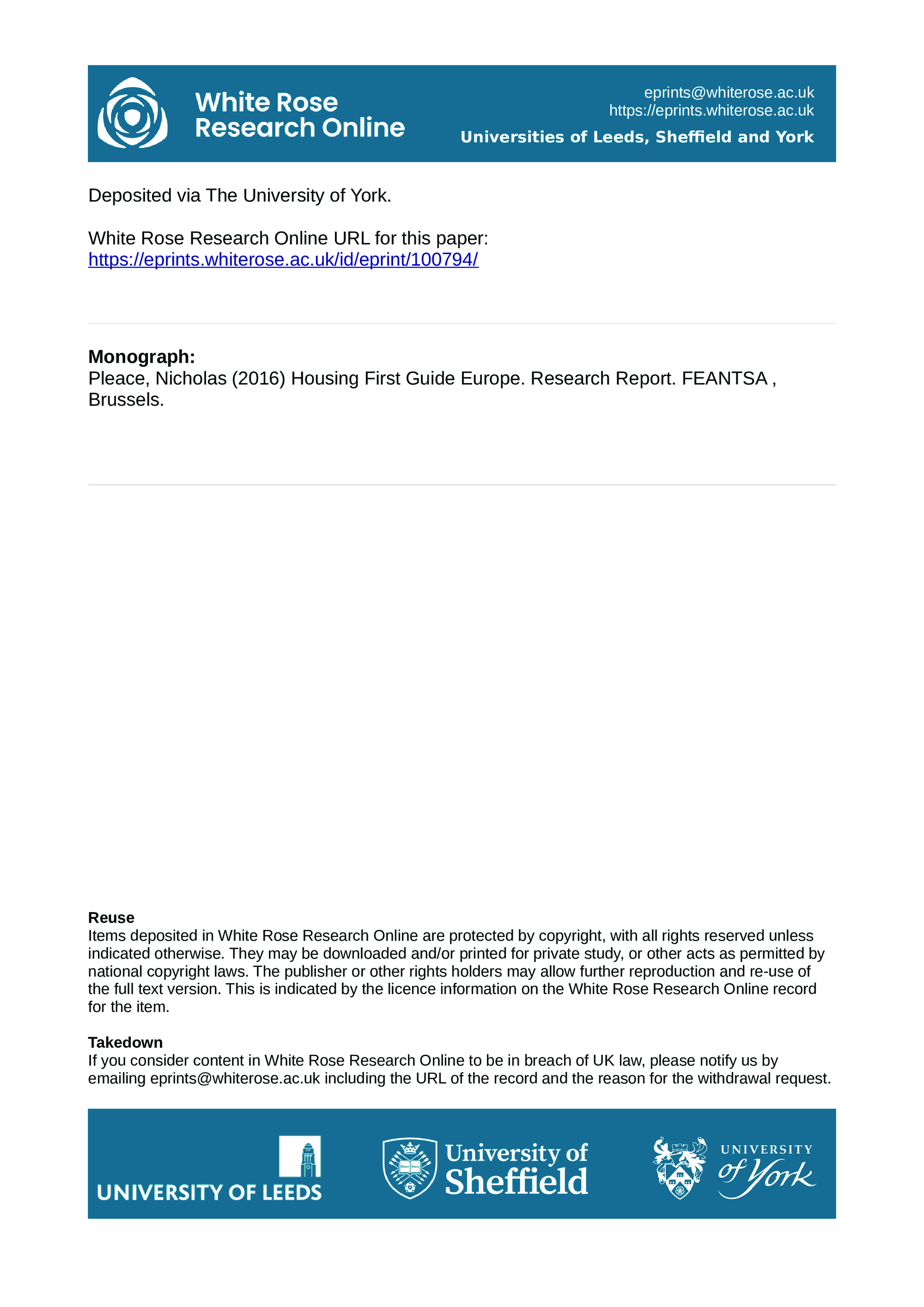 Housing first guide Europe