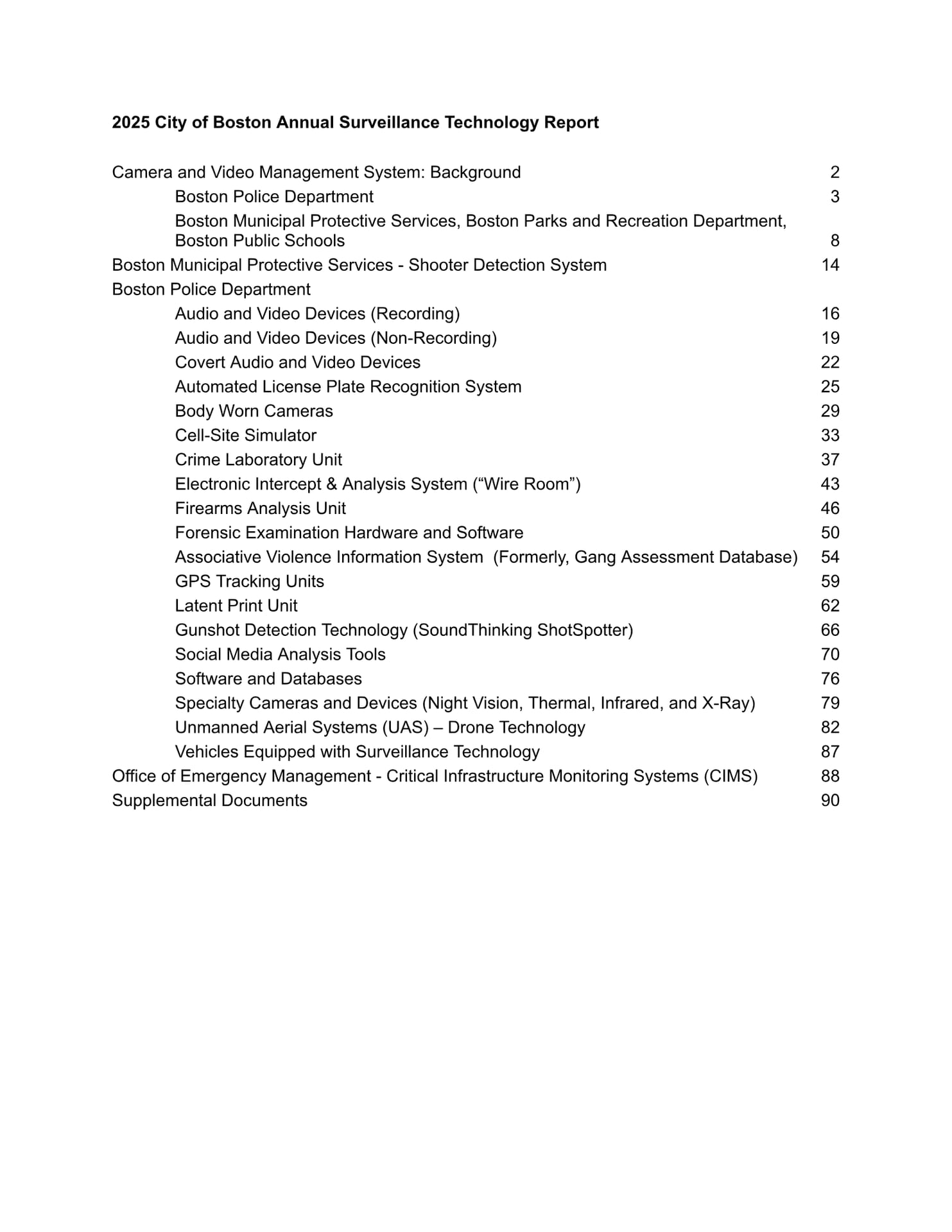 2025 City of Boston Annual Surveillance Reports