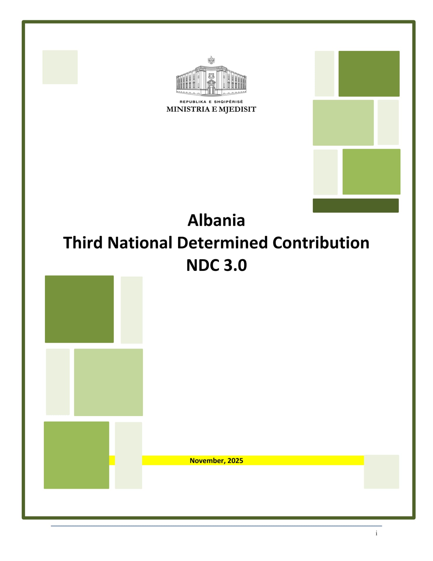 Albania Third Nationally Determined Contribution – NDC 3.0 (November 2025)